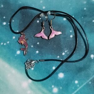 PURPLE AND GOLD MERMAID JEWELRY SET